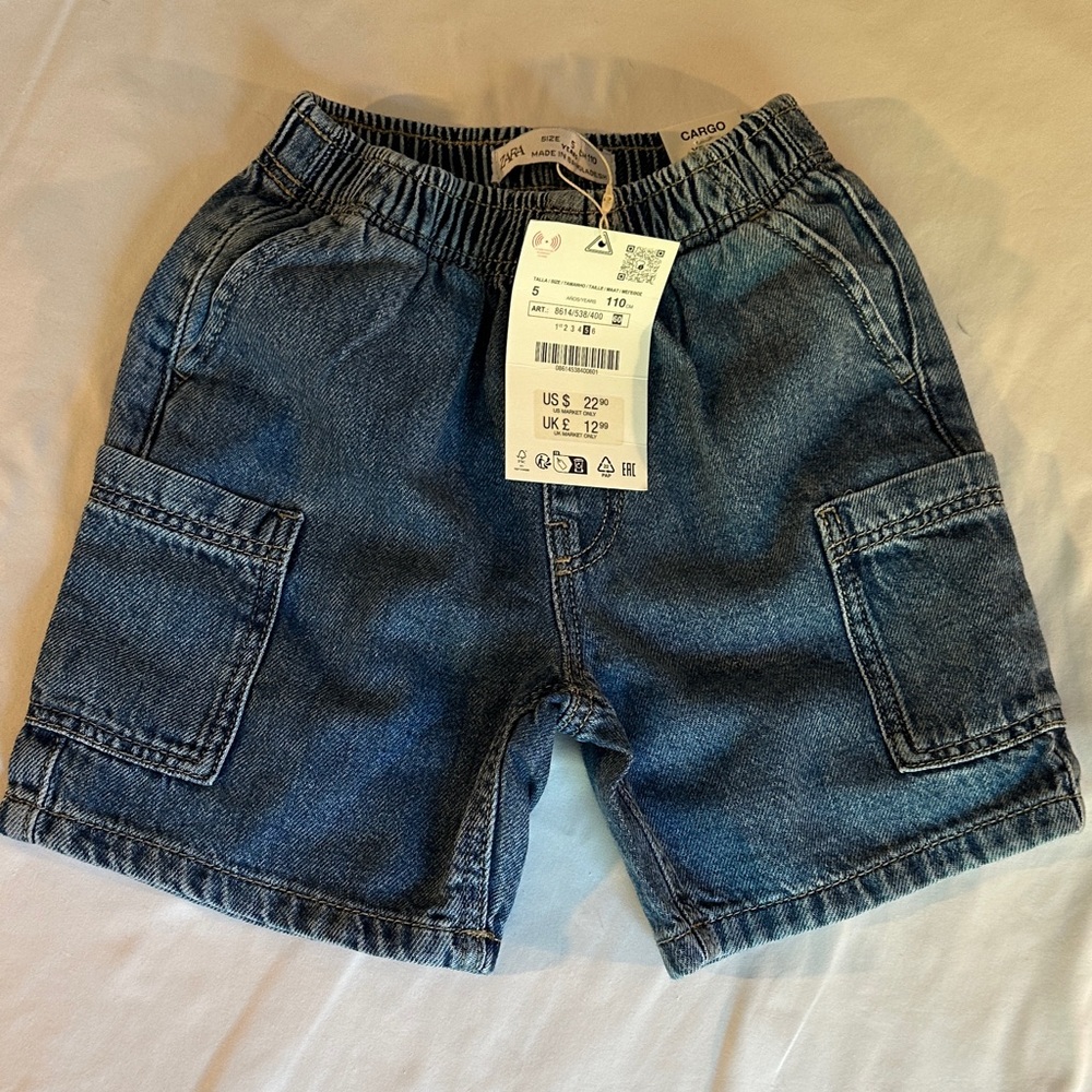 Zara Kids' Dark Blue Cargo Shorts